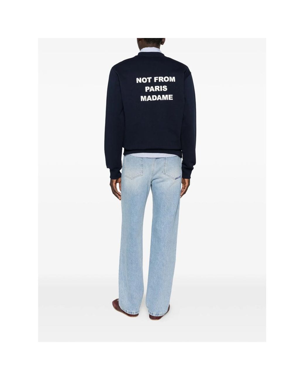 Drole de Monsieur Blue Slogan-Print Sweatshirt for men