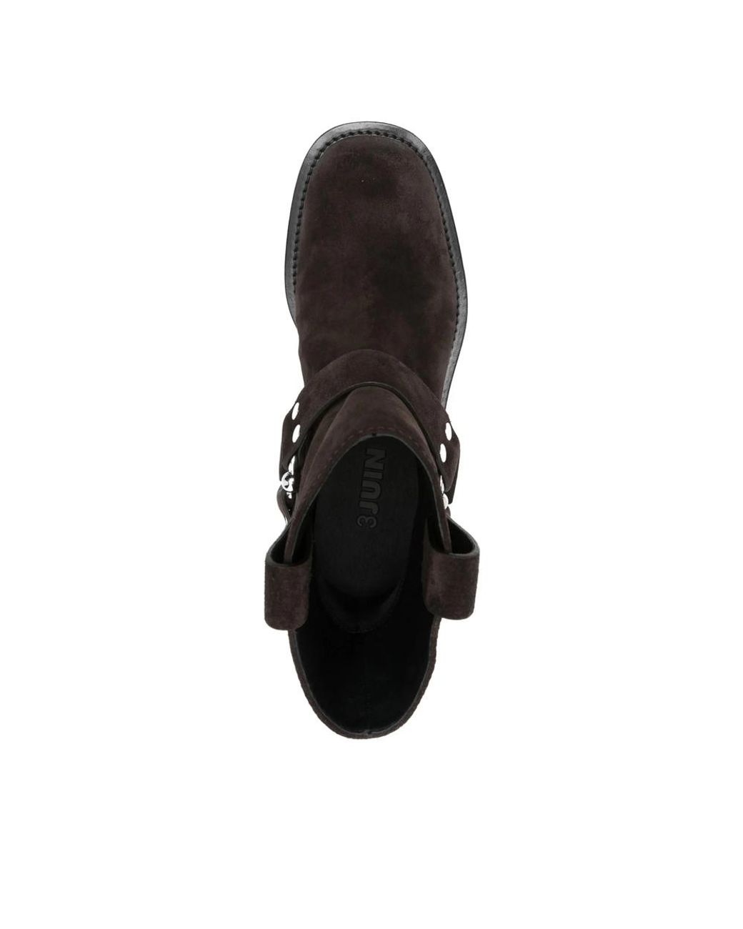 3Juin Black Steve Buckle-Strap Suede Boots