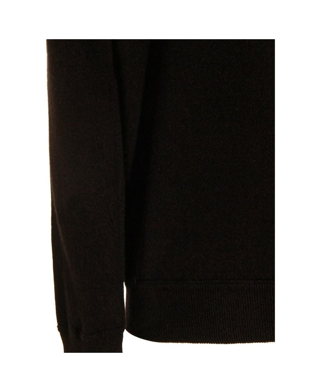 Malo Black Raglan-Sleeve Crew-Neck Sweater for men