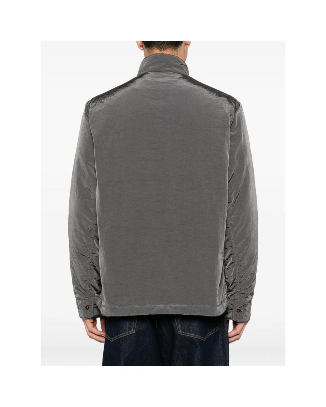 RANRA Gray Button-Up High-Neck Jacket for men