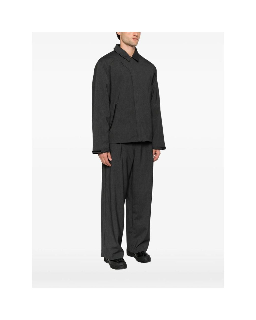 Hiking Patrol Black Asymmetric-Fastening Raglan-Sleeve Jacket for men