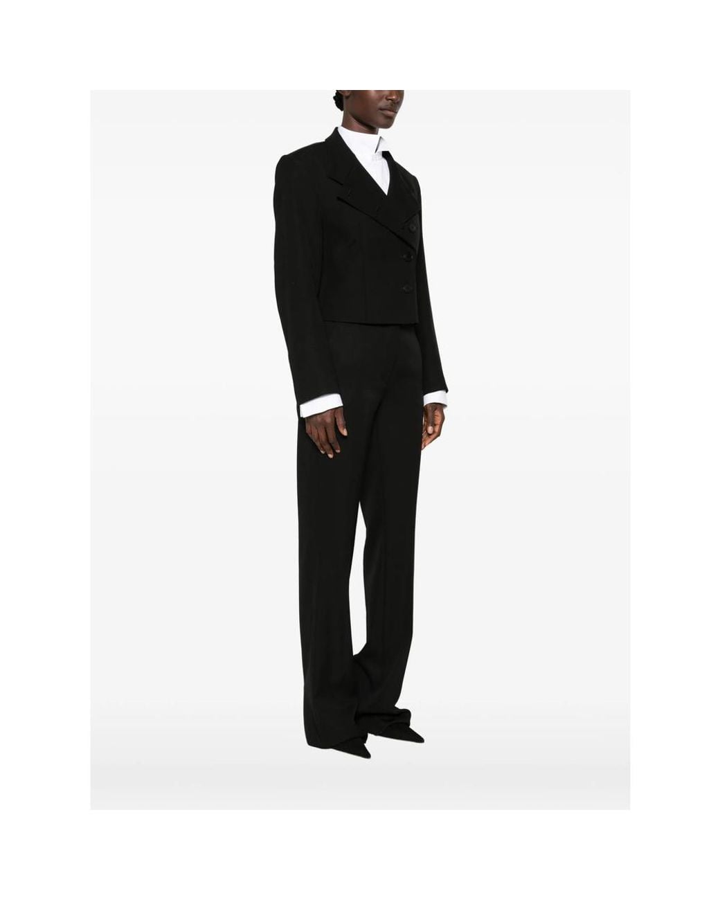 Seafarer Black Liv Double-Breasted Cropped Blazer