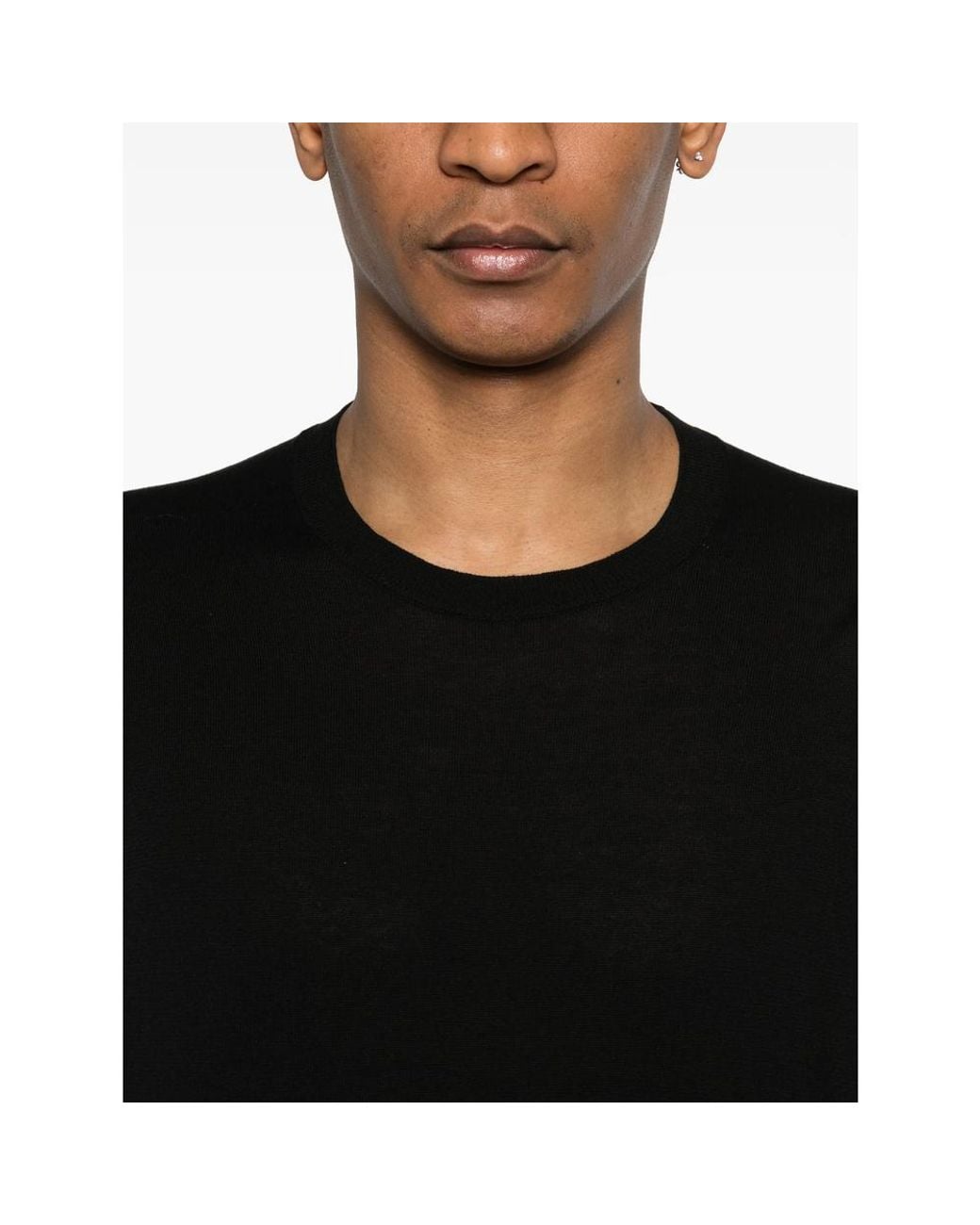 ZANONE-SLOWEAR Black Long-Sleeve Crew-Neck Knitwear for men
