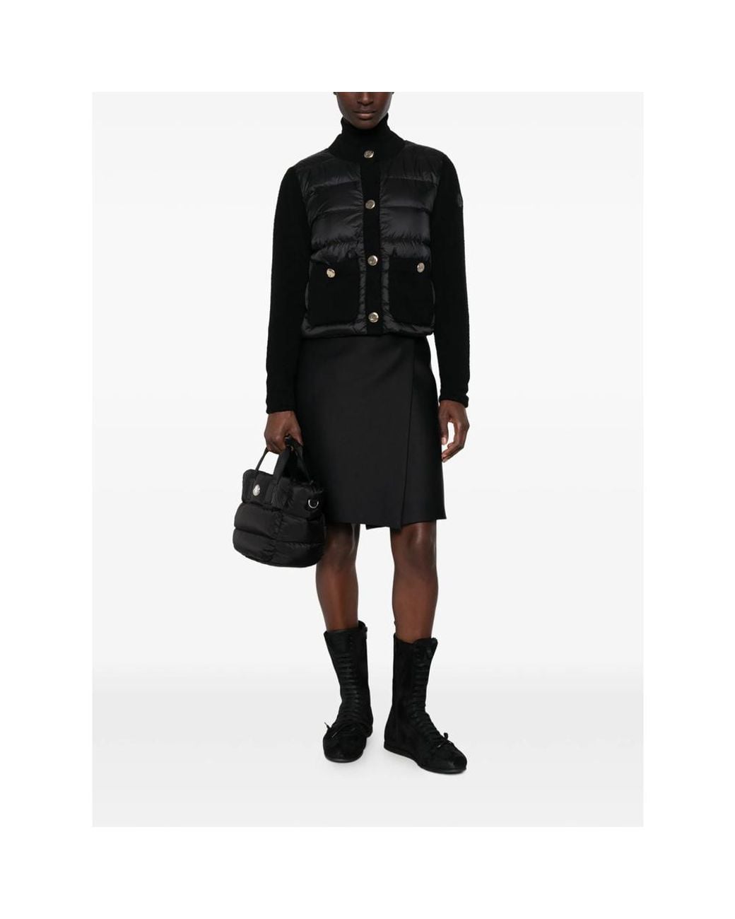 Moncler Black Quilted Panelled Jacket