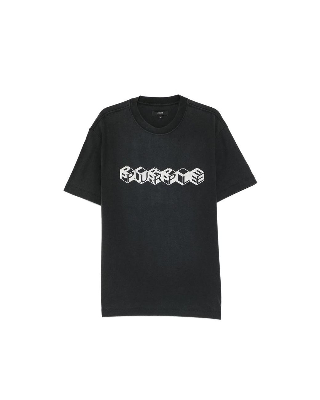 Purple Brand Black Cube Textured T-Shirt for men