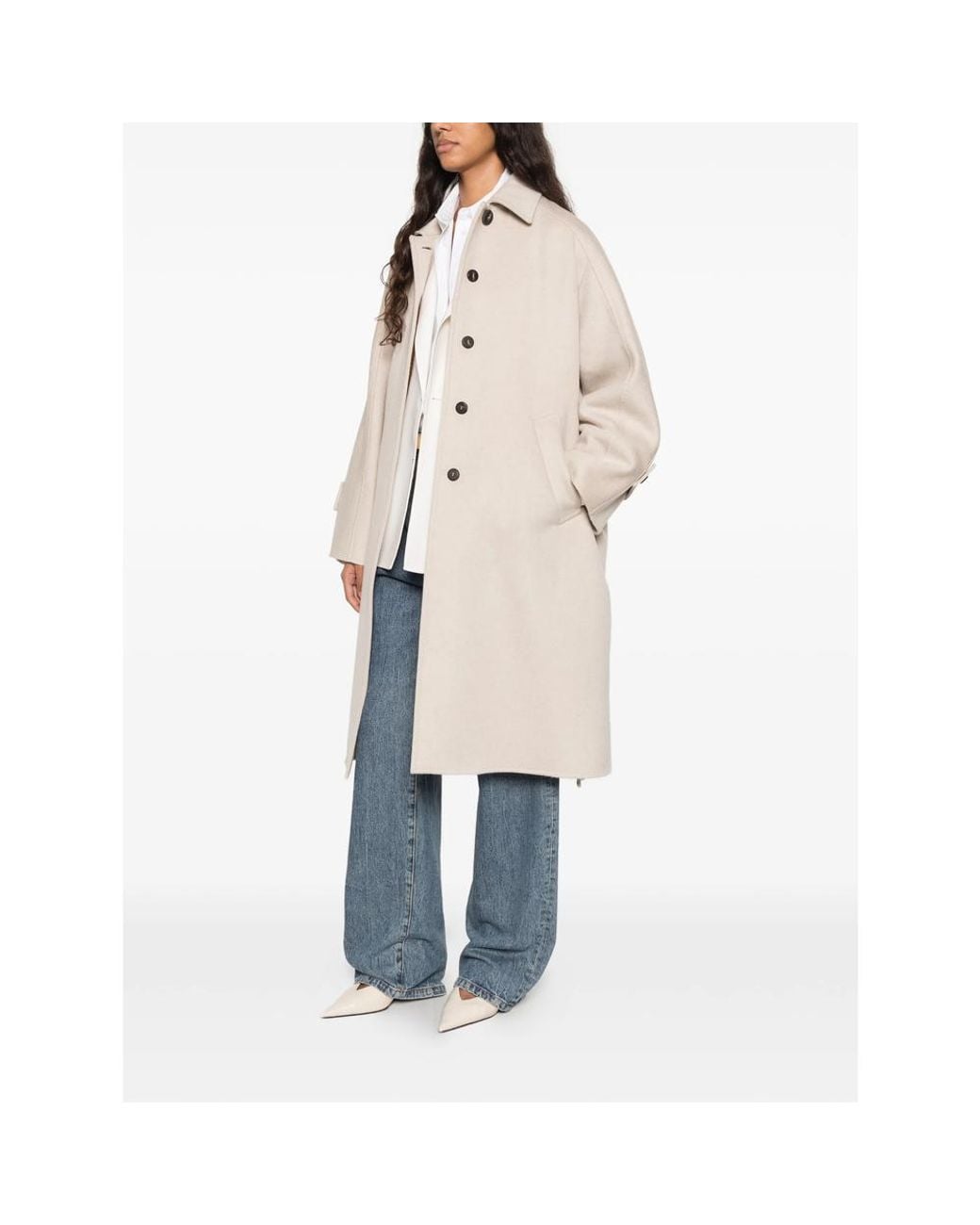 Max Mara Natural Button-Up Coat