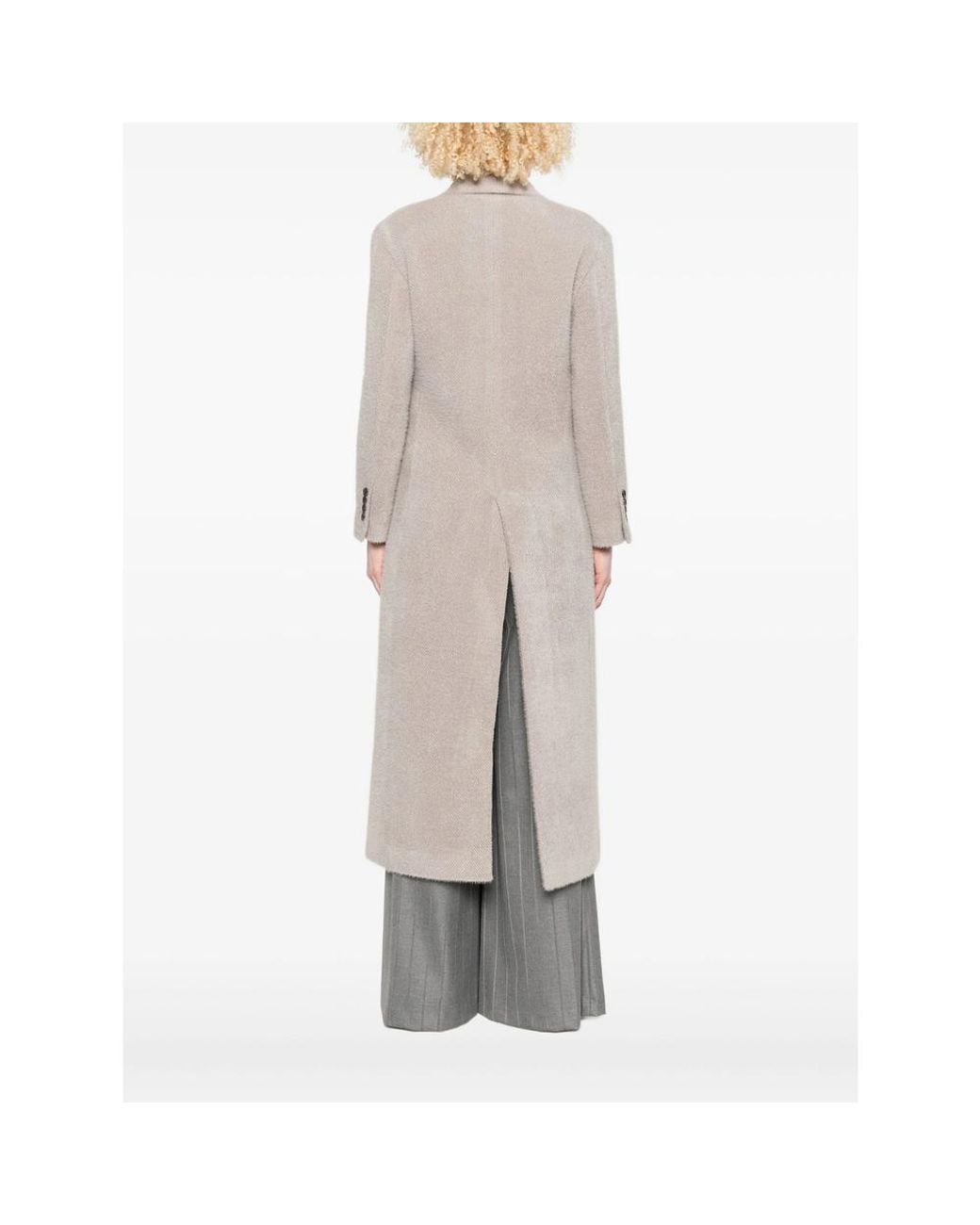 Eraldo Natural Double-Breasted Buttoned Coat