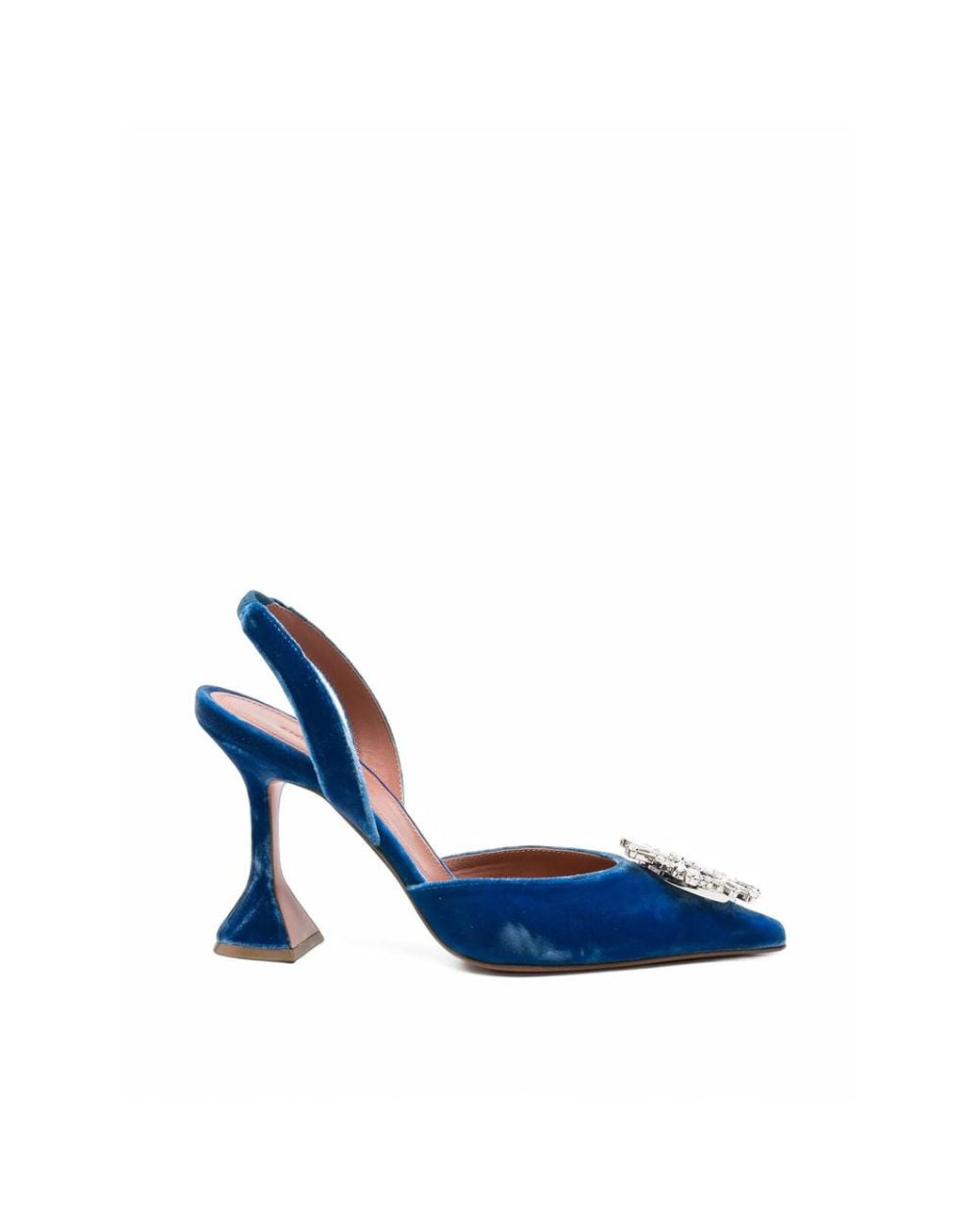 AMINA MUADDI Blue Begum Crystal-Embellished Velvet Pumps