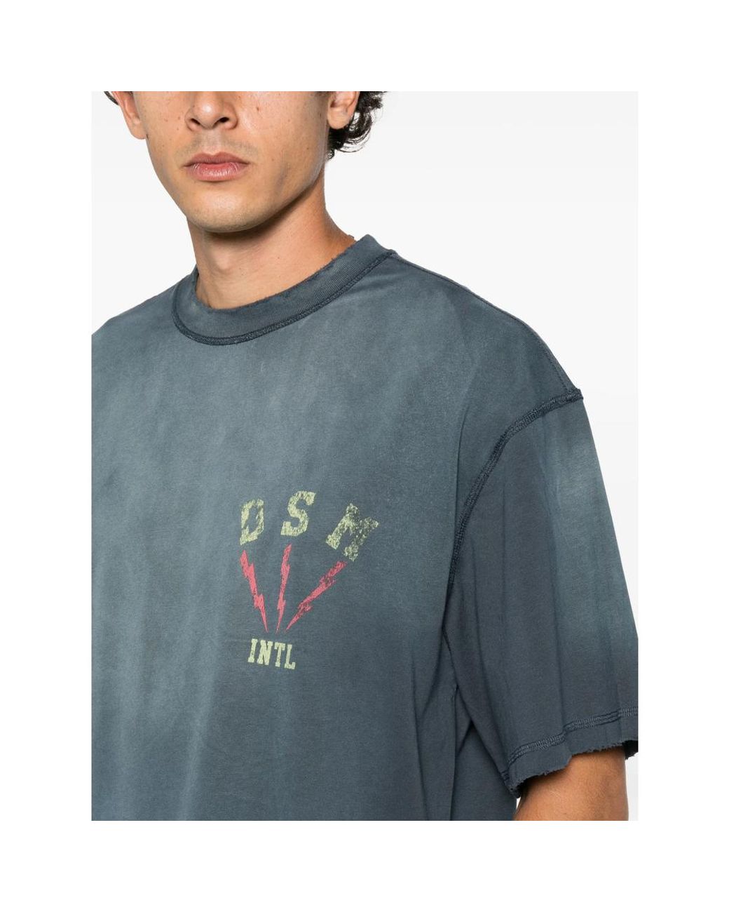 DIET STARTS MONDAY Blue Graphic-Print T-Shirt for men
