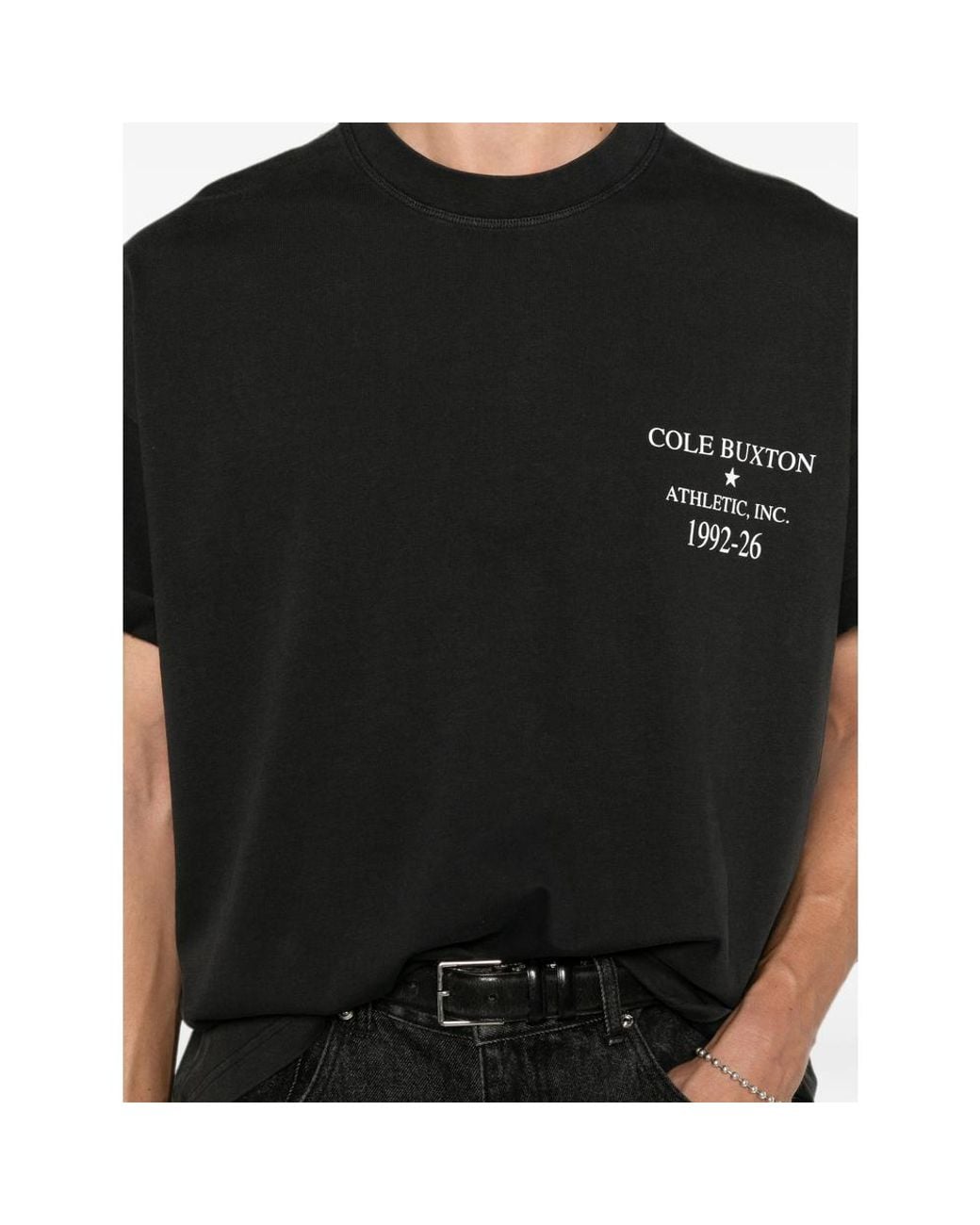 Cole Buxton Black Logo-Print T-Shirt for men