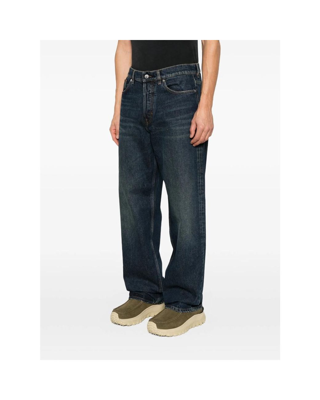 Moncler Blue Straight-Leg Denim Jeans for men