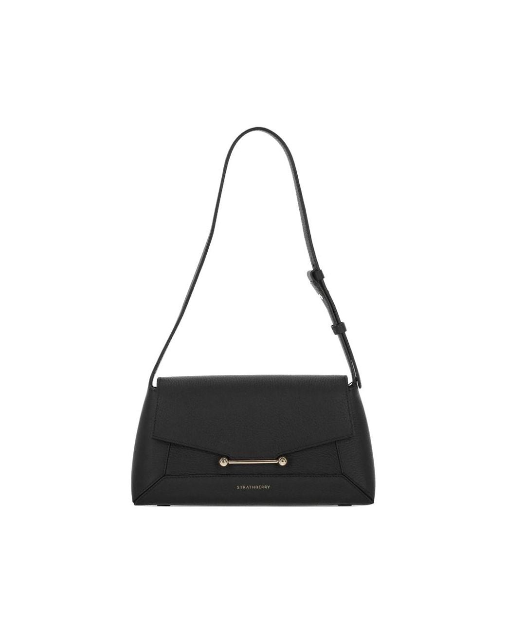 Strathberry Black Shoulder Bag Mosaic Calf Leather