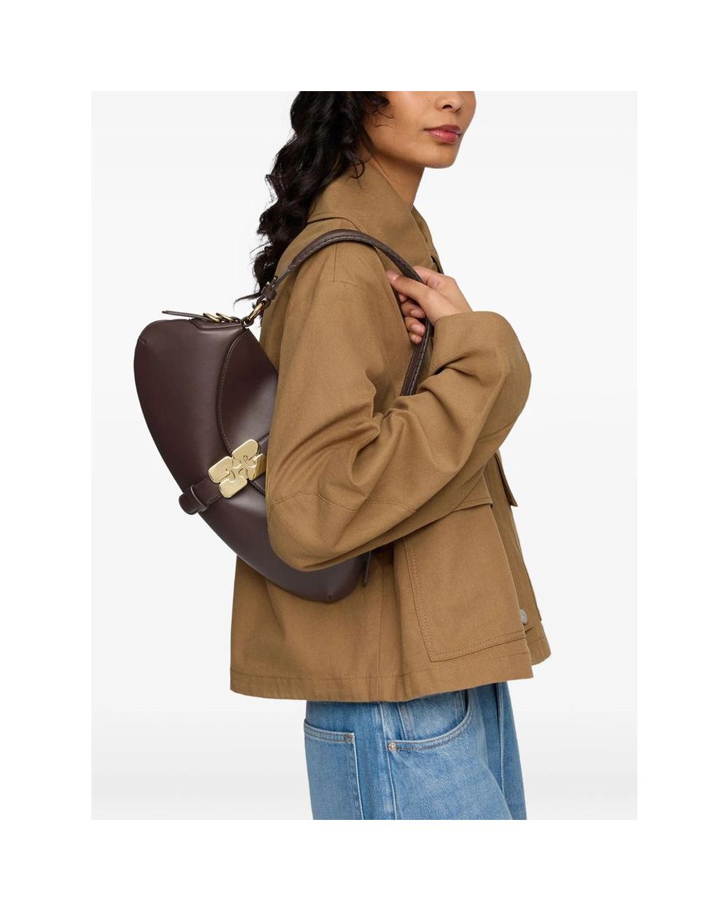 Ganni Brown Shoulder Bags