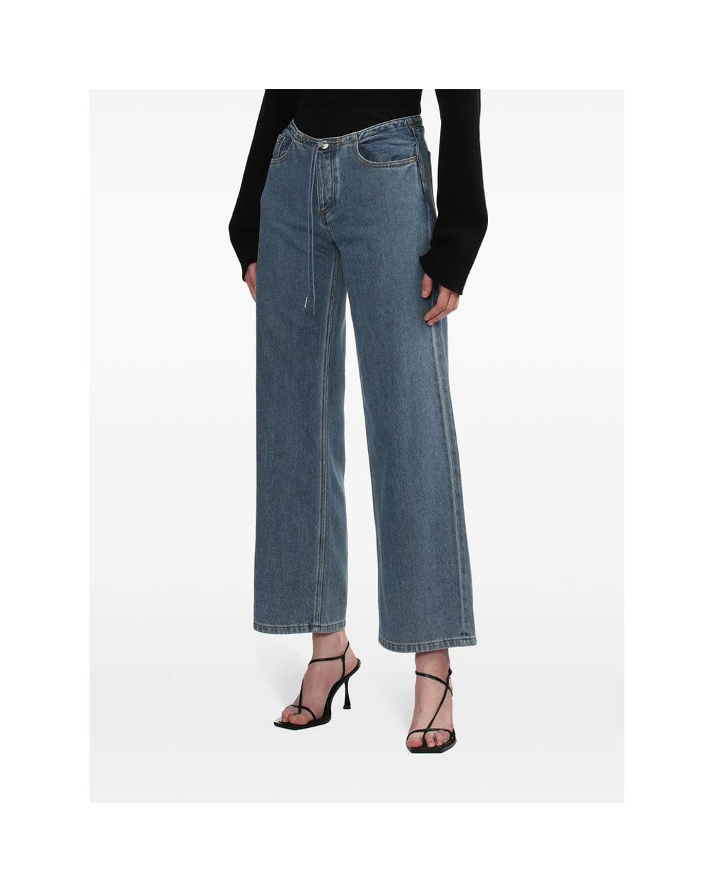 Still Here Blue High-Rise Wide-Leg Jeans