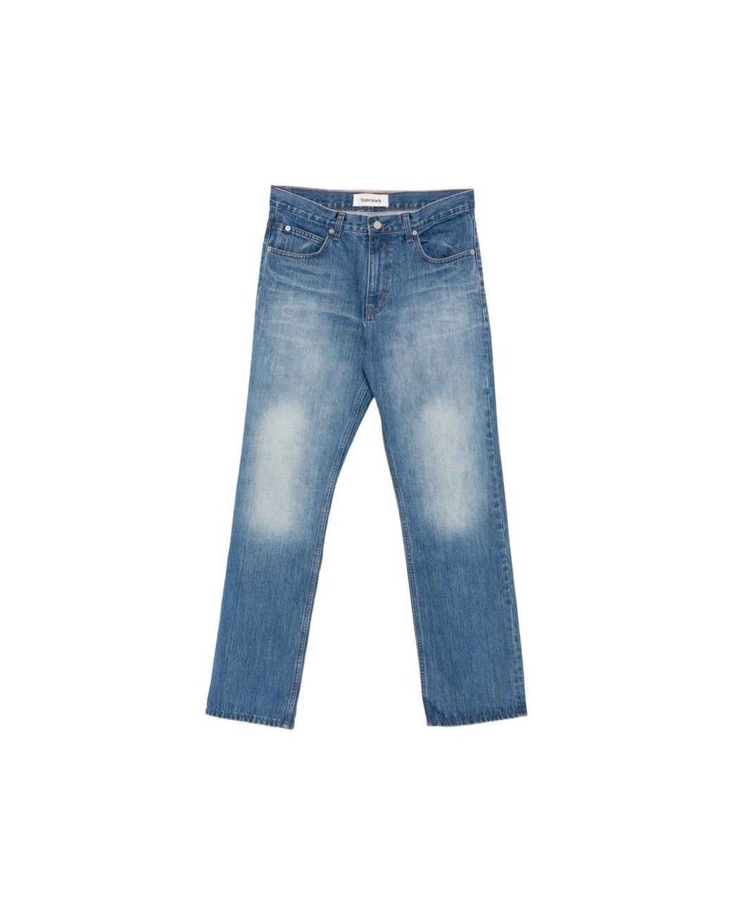 TONYWACK Blue Faded Straight-Leg Jeans for men