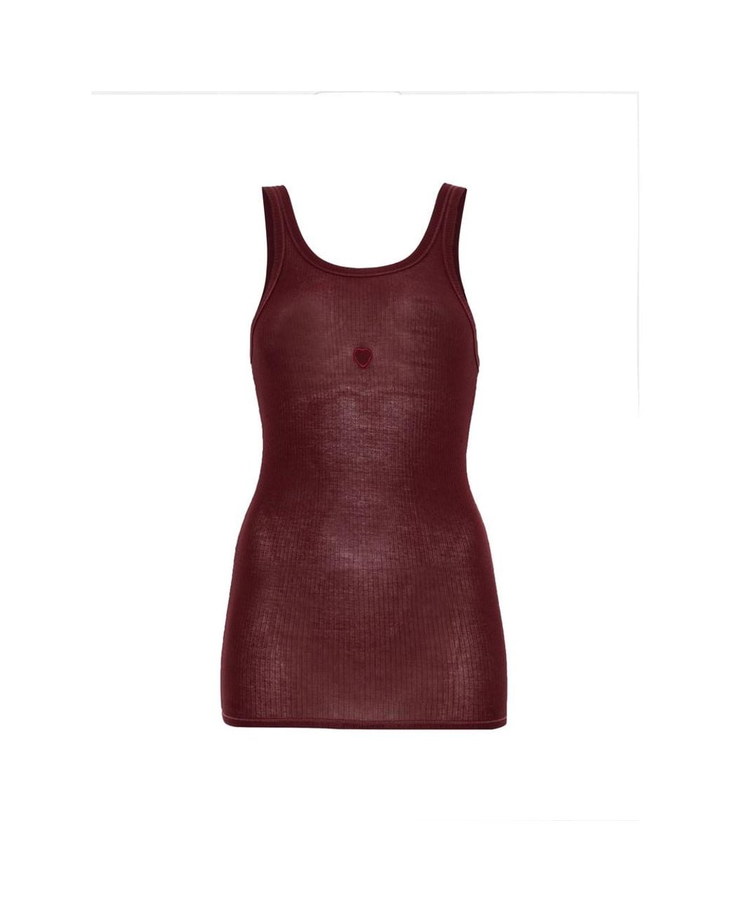 Baserange Red Heart Ribbed-Knit Tank Top