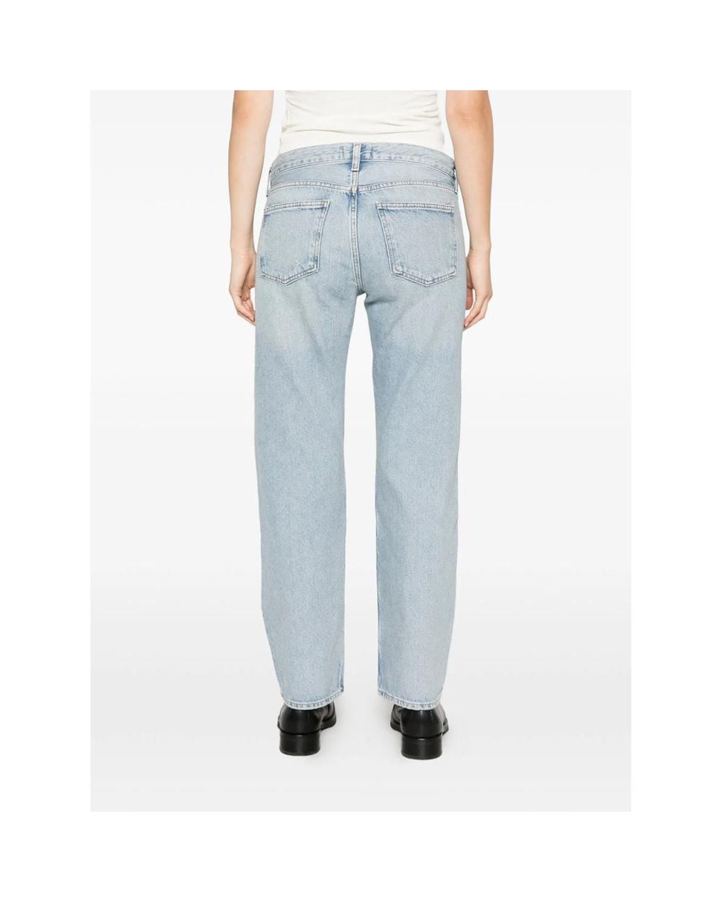 Agolde Blue Straight-Leg Jeans