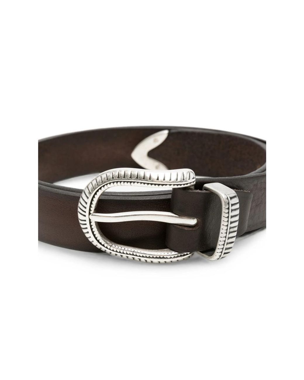 Eraldo Multicolor Engraved-Buckle Leather Belt for men