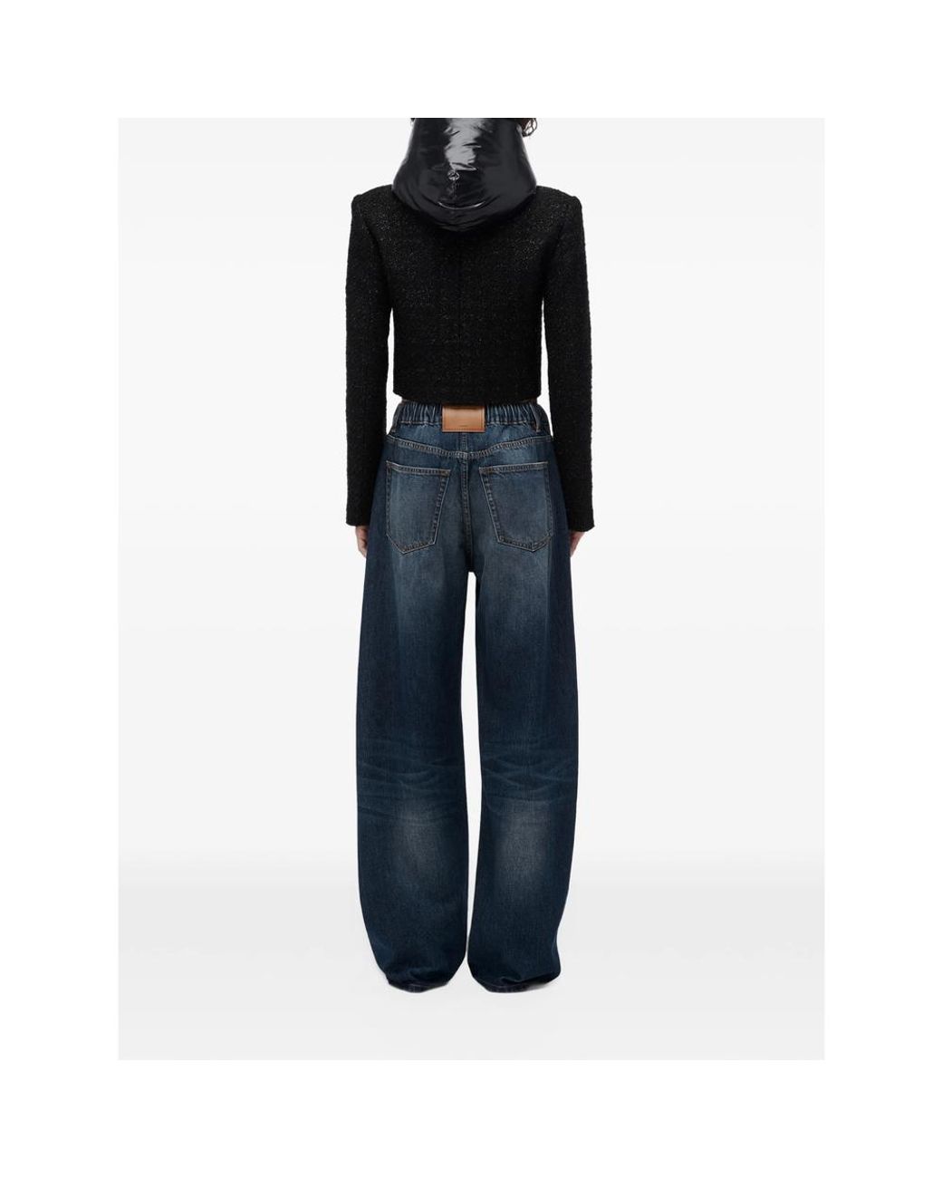 Alexander Wang Blue Rhinestone-Drawcord Balloon Jeans