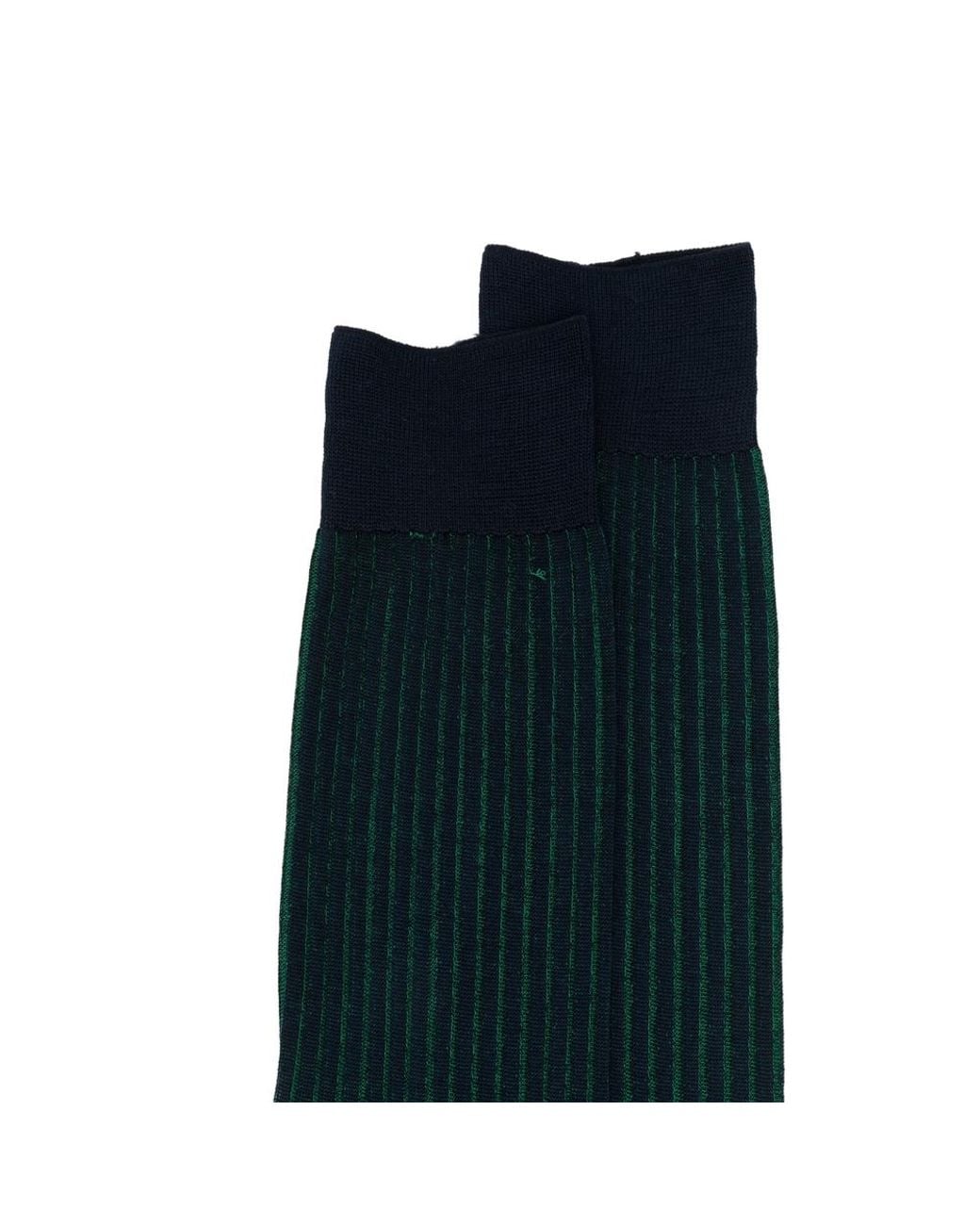 ANT45 Black Menfi Long Pinstripe Ribbed Socks for men