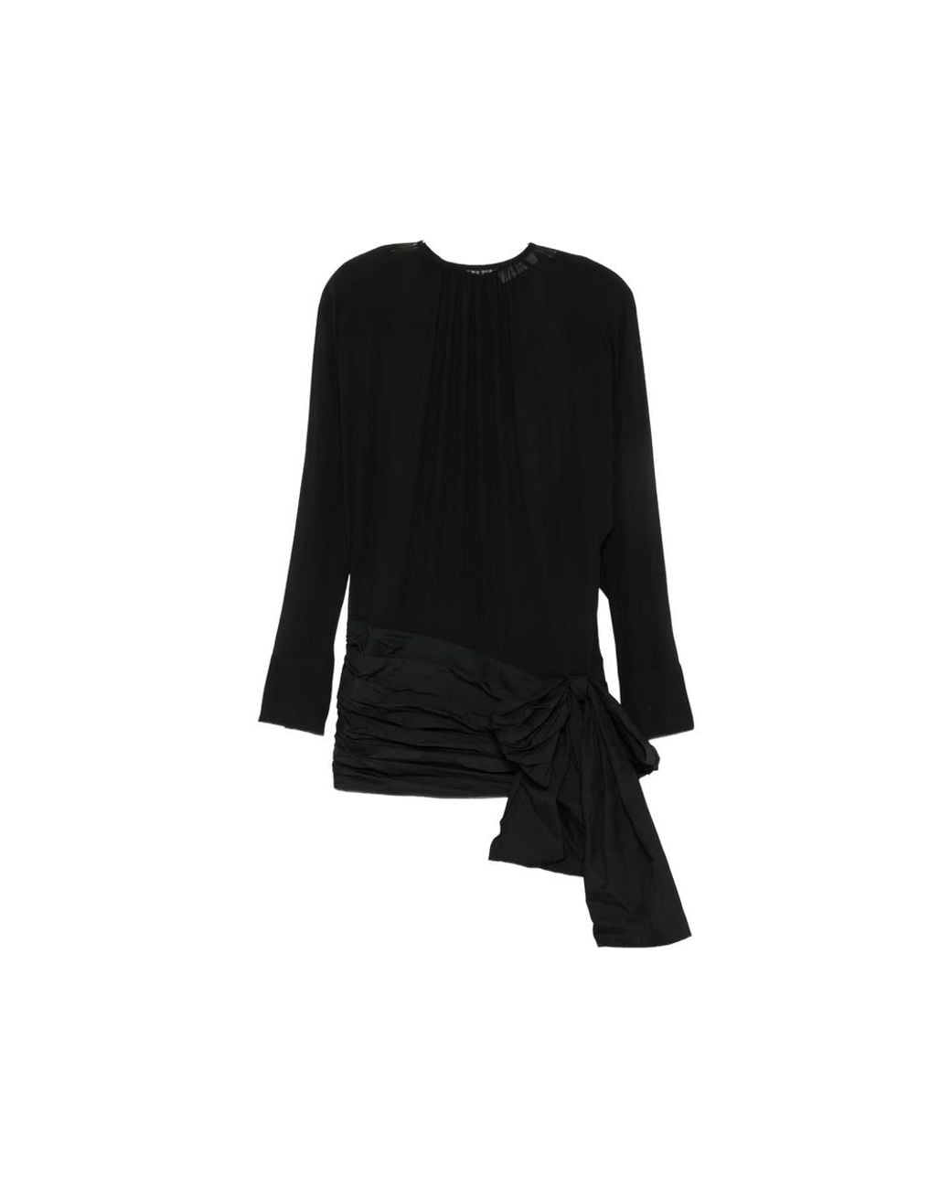 Entire studios Black Bow-Detail Ruched Mini Dress