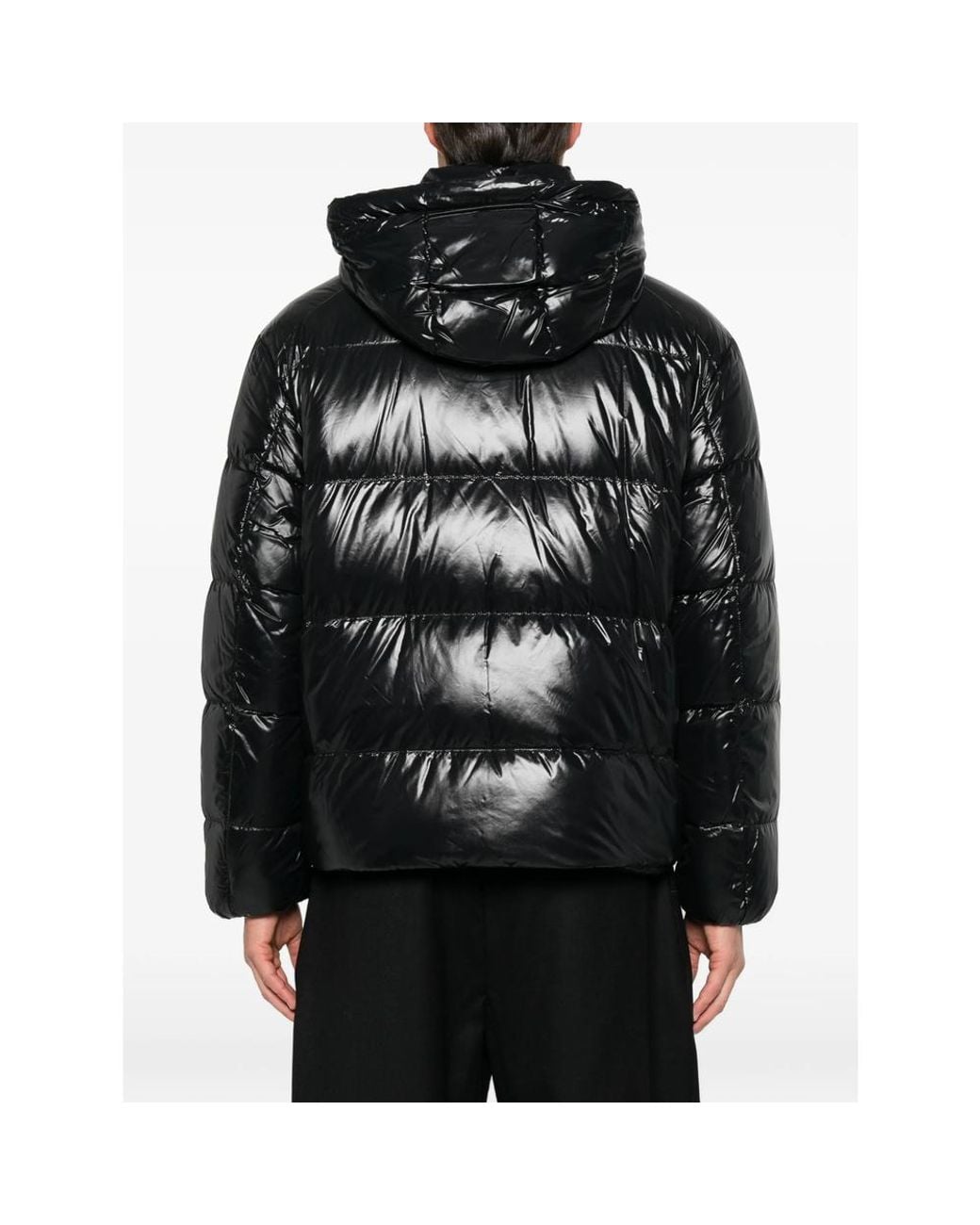 Moose Knuckles Black Quilted Hooded Jacket for men