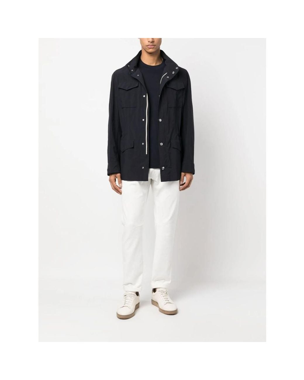 Brunello Cucinelli White Logo-Embroidered Jeans for men