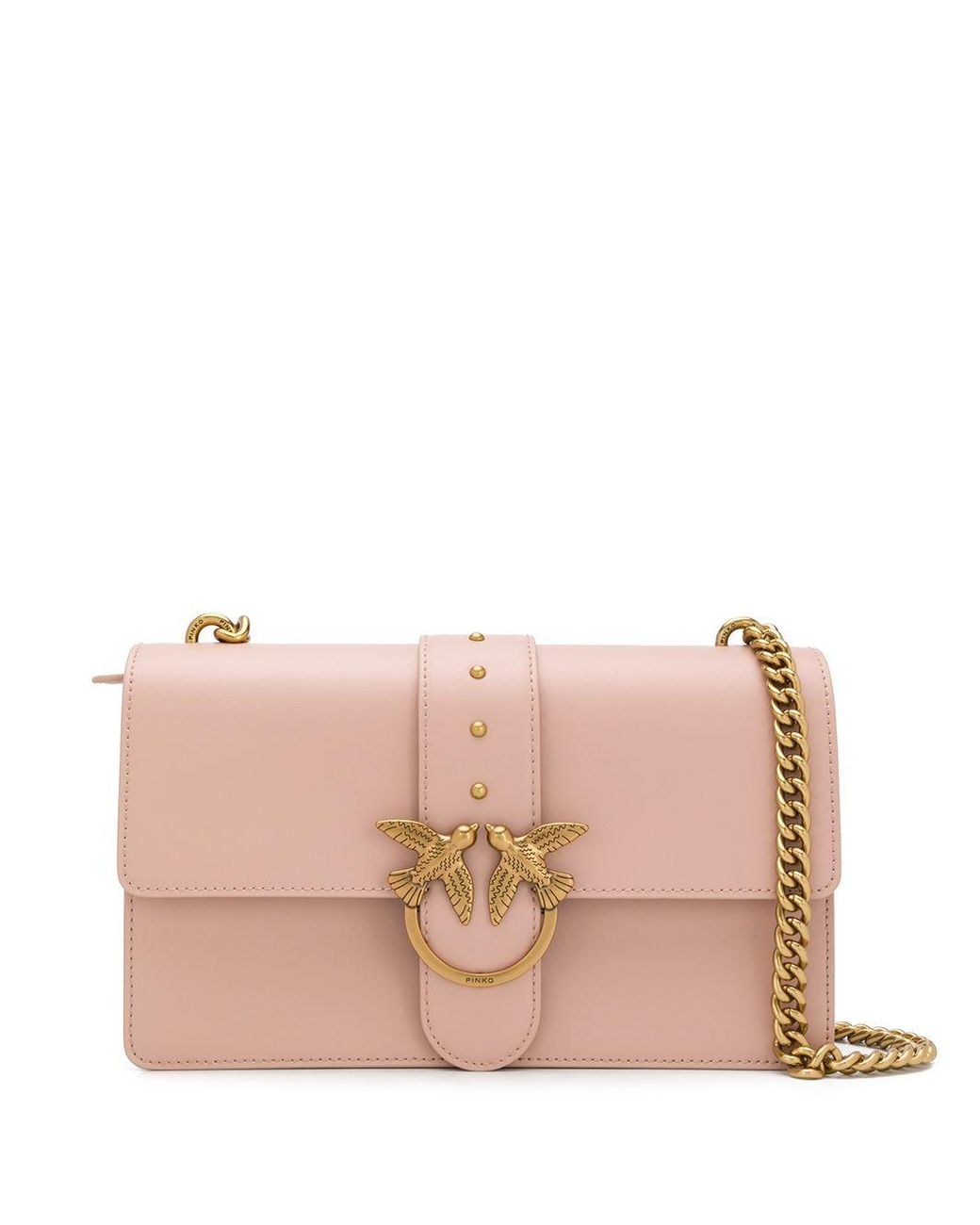 Pinko Leather Love Cross-body Bag in Pink - Lyst