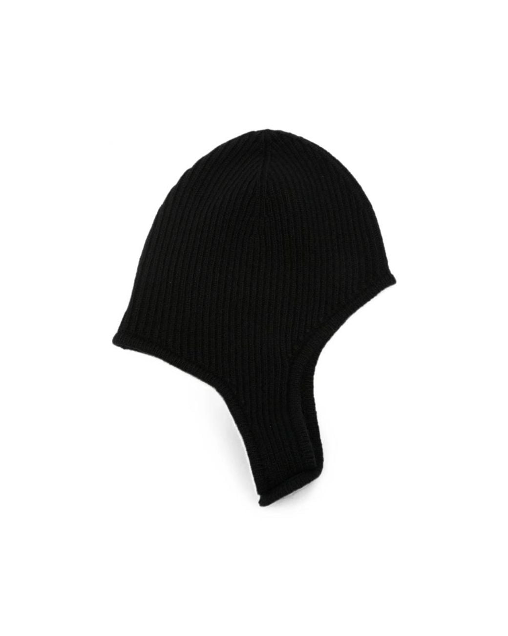MM6 by Maison Margiela Black Ribbed-Knit Ear-Flap Hat for men