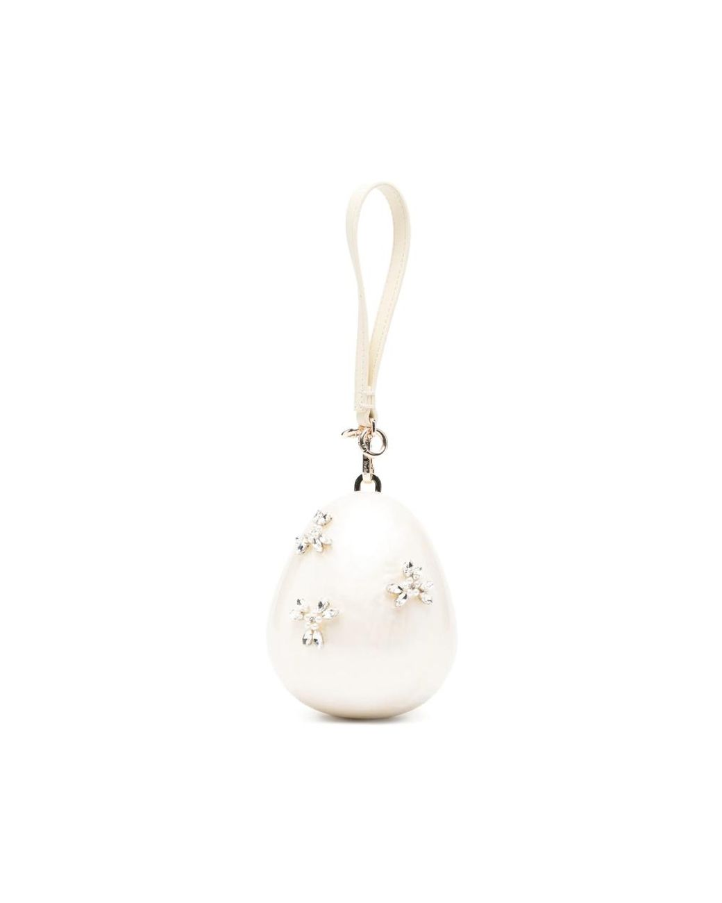 Simone Rocha White Crystal-Embellished Egg Tote Bag