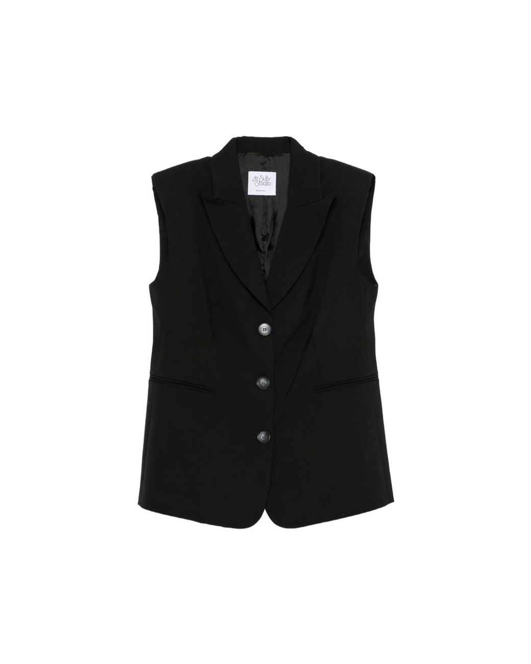 LE SULLY STUDIO Black Sleeveless Single-Breasted Gilet