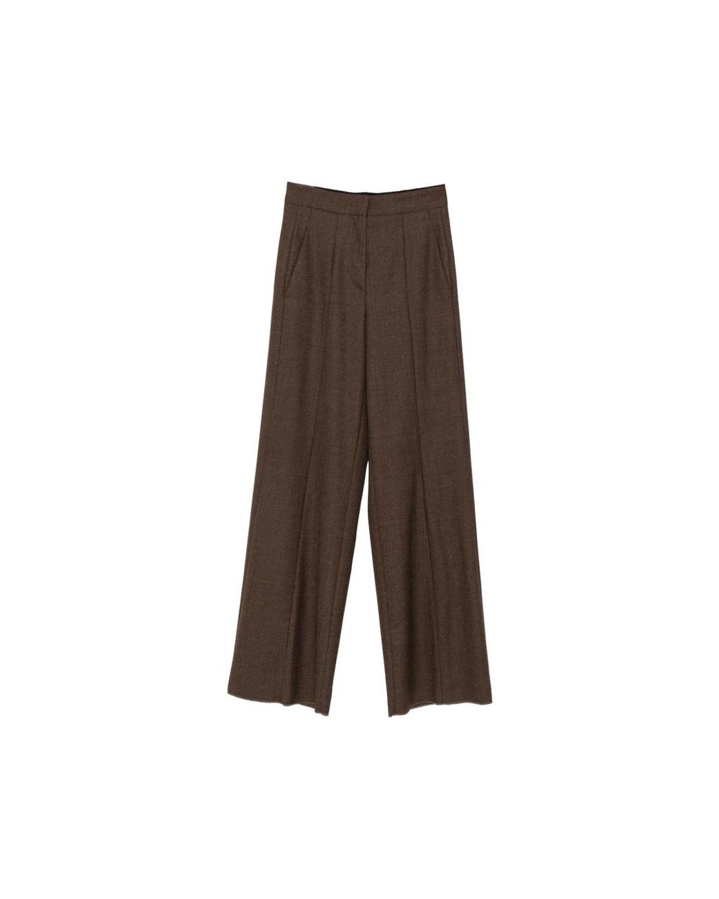 Seafarer Brown April Pressed-Crease Wide-Leg Trousers
