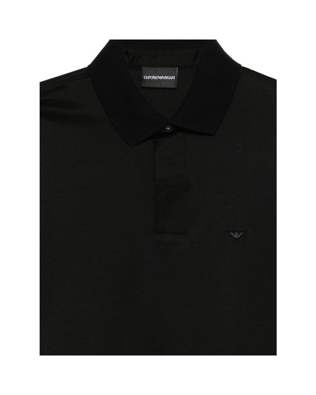 Emporio Armani Black Sweater With Contrast Collar for men
