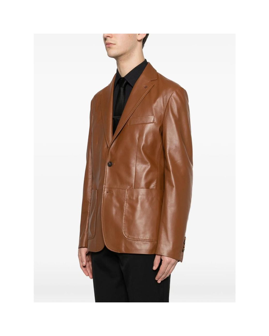 Tagliatore Brown Leather Jackets for men