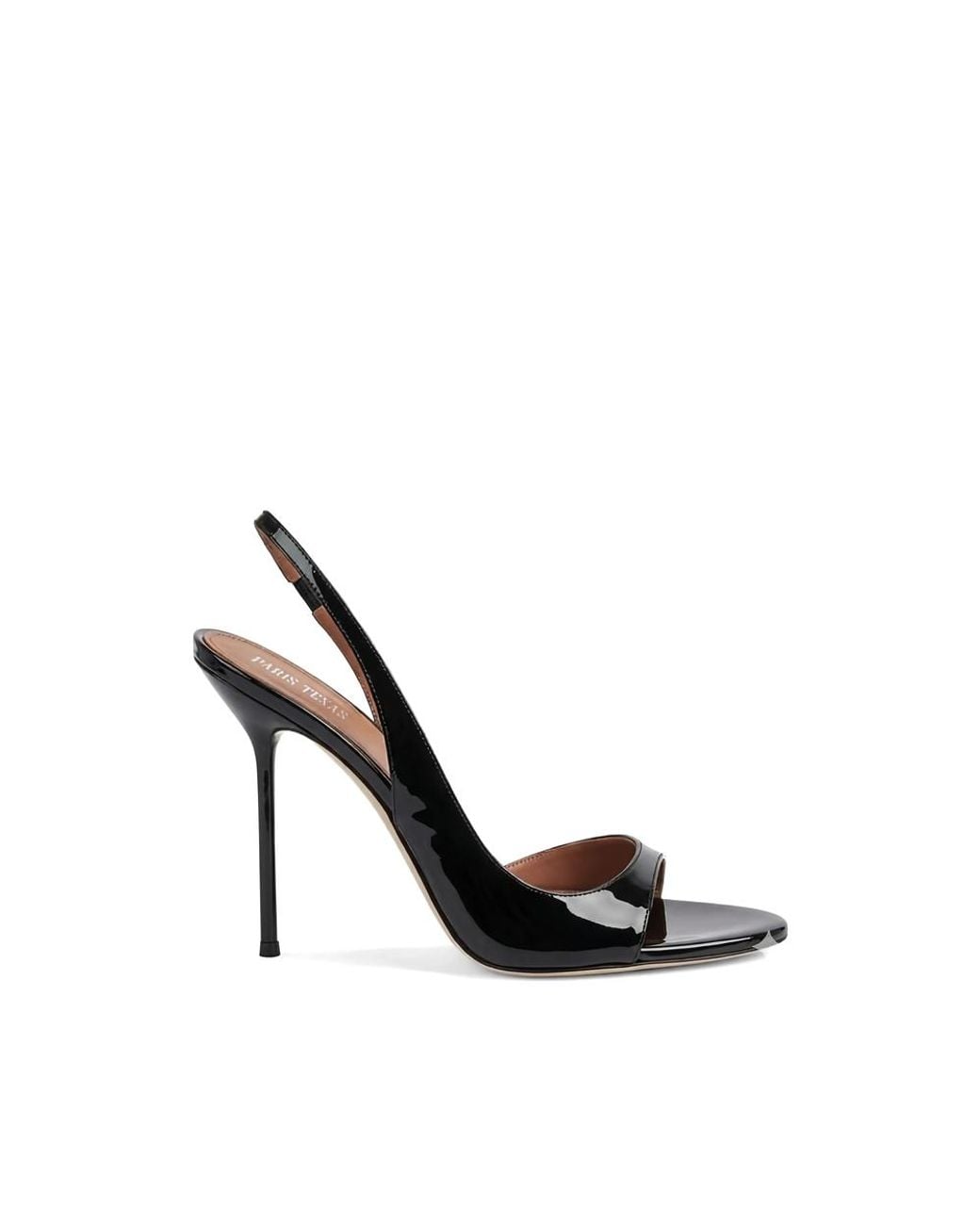 Paris Texas Black Slingback Open-Toe Pumps
