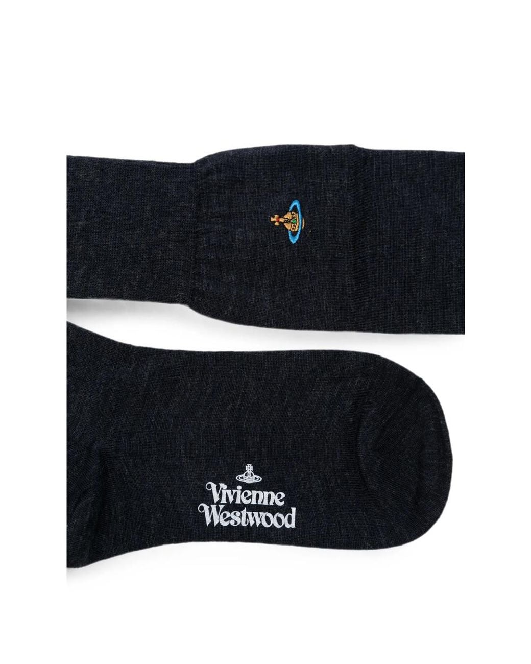 Vivienne Westwood Black Orb-Embroidered Socks for men
