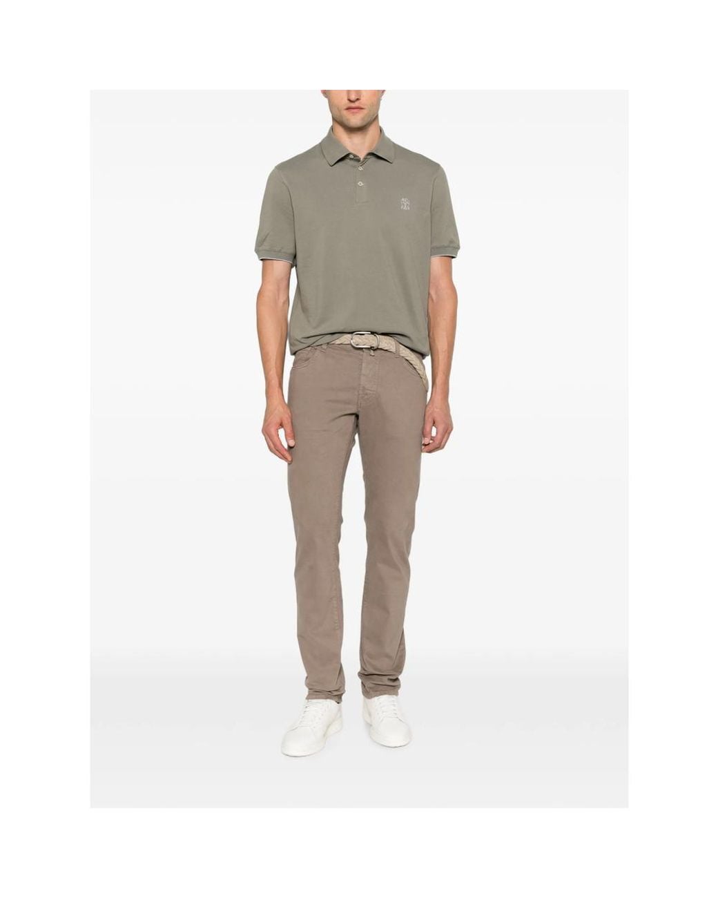 Jacob Cohen Gray Nick Logo-Patch Straight-Leg Trousers for men