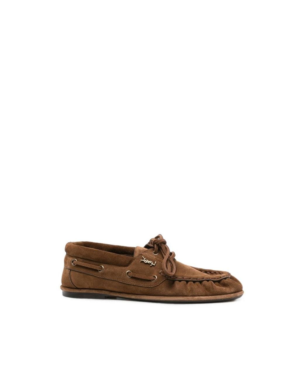 Saint Laurent Brown Suede Loafers