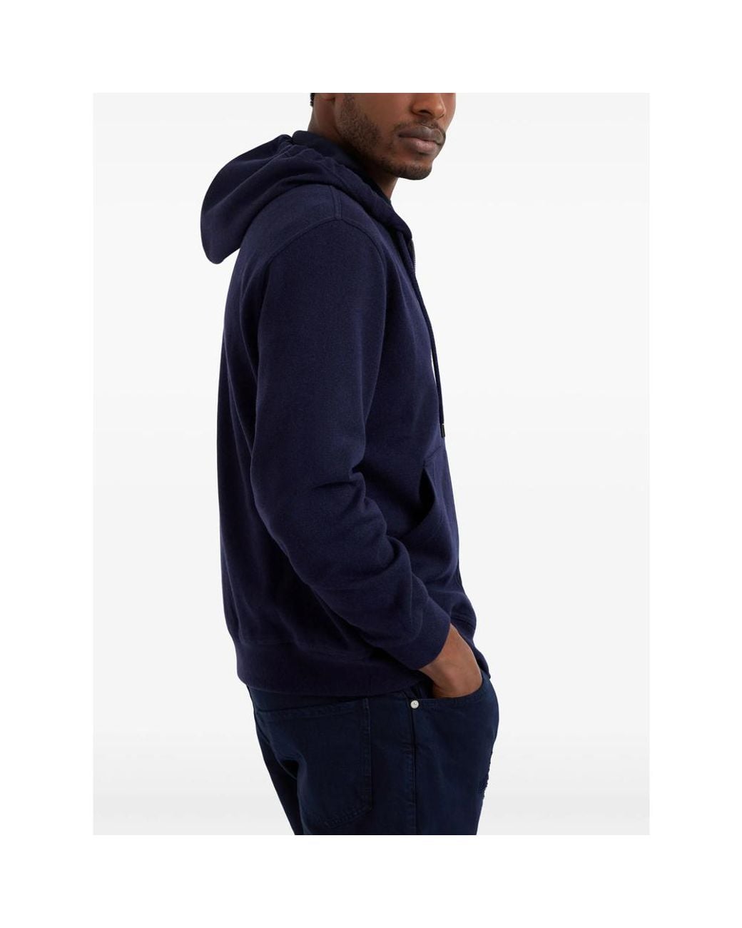 Brunello Cucinelli Blue Long-Sleeve Cashmere Hoodie for men