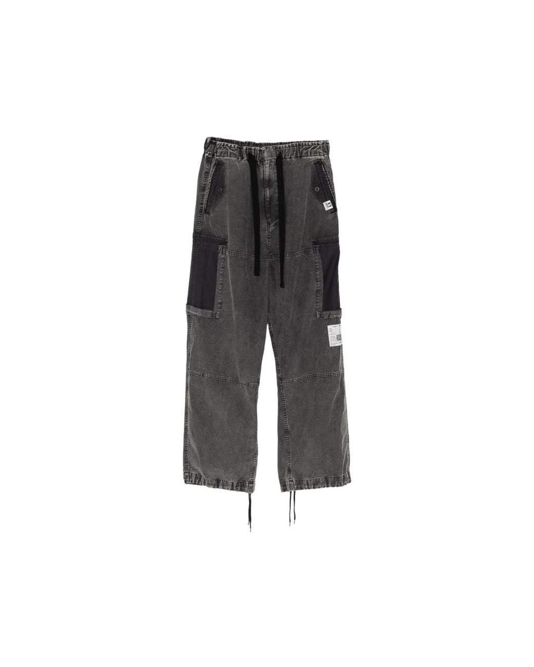 Maison Mihara Yasuhiro Gray Cotton Satin Cargo Pants for men