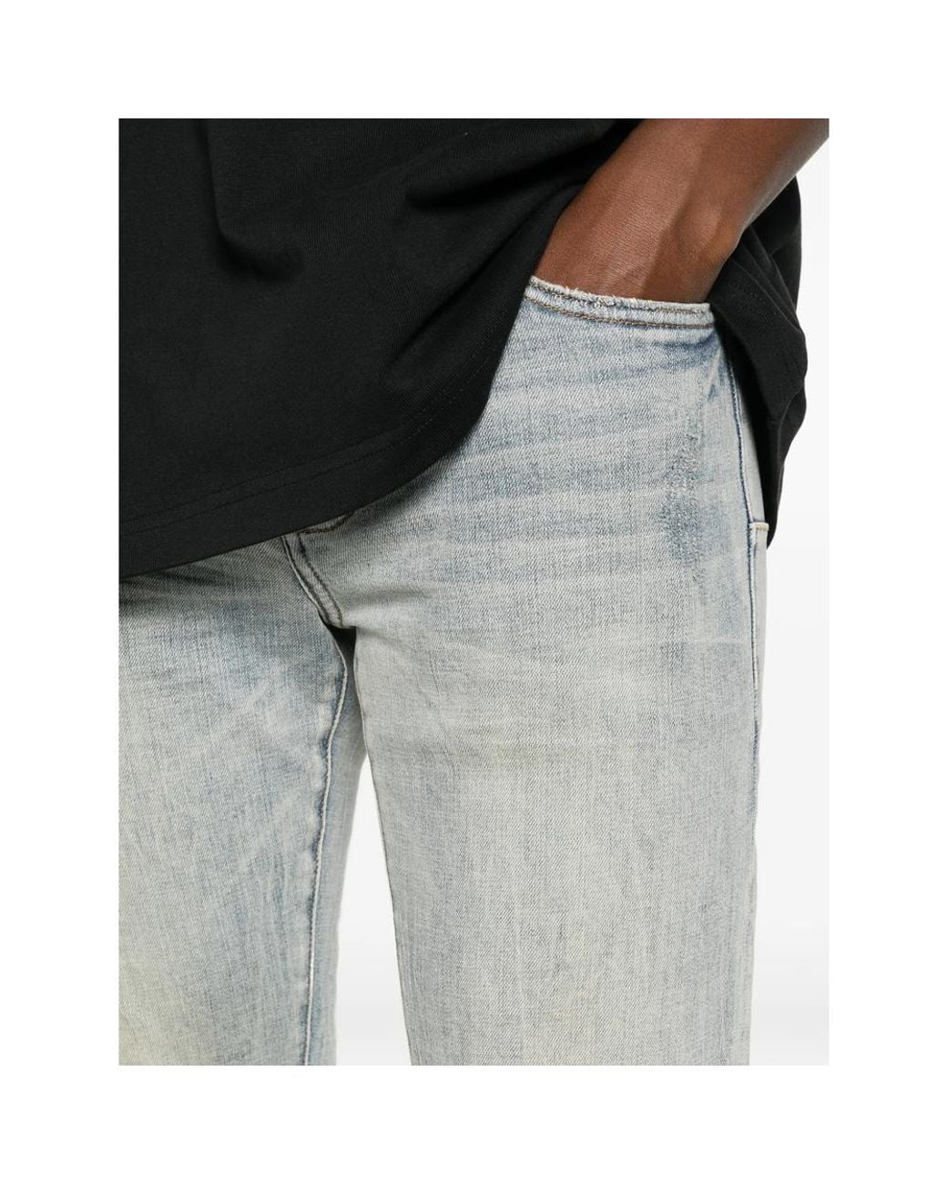 Purple Brand Blue Faded Slim-Fit Jeans for men