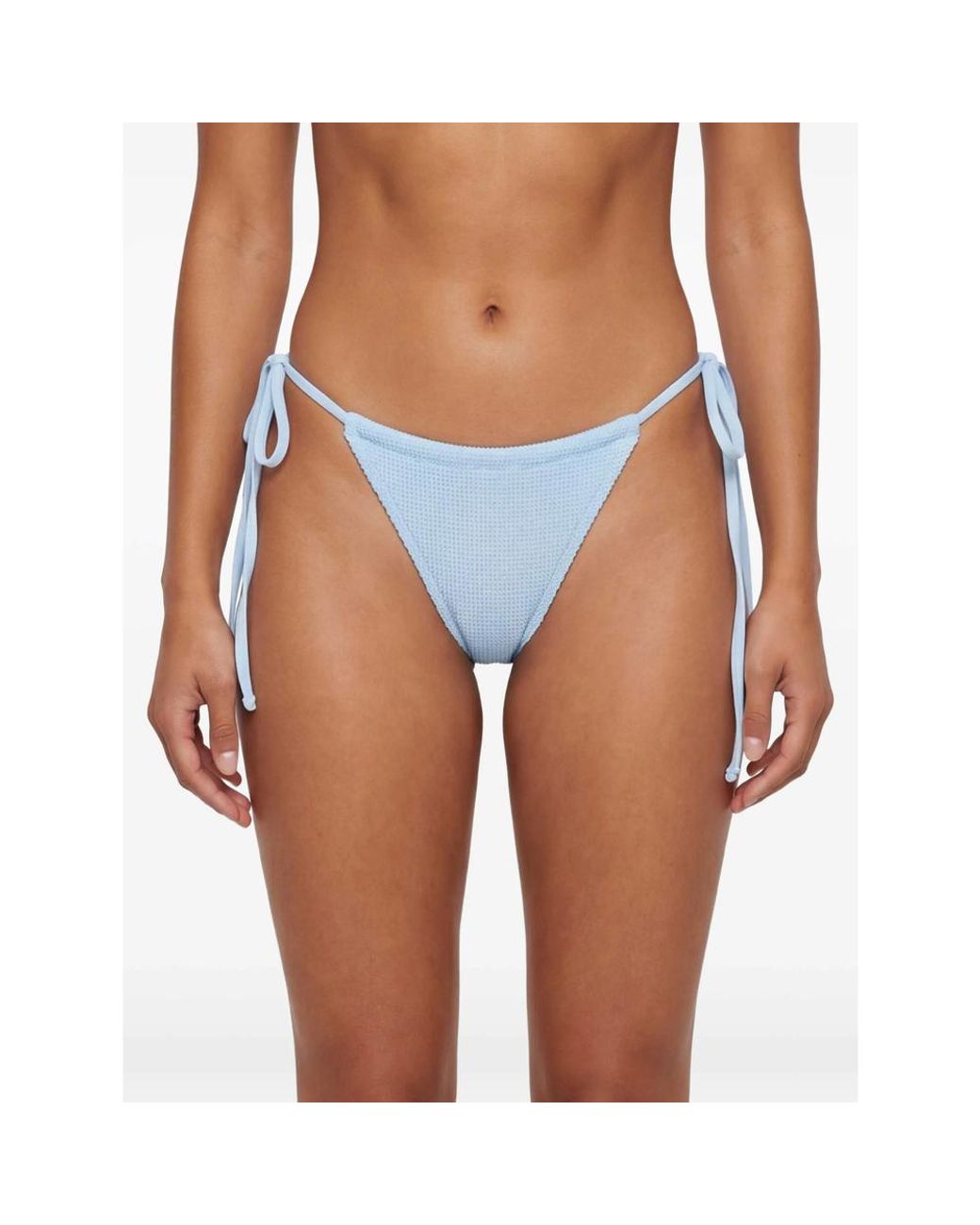 Frankie's Bikinis Blue Tia Tie-Detail Bikini Bottom