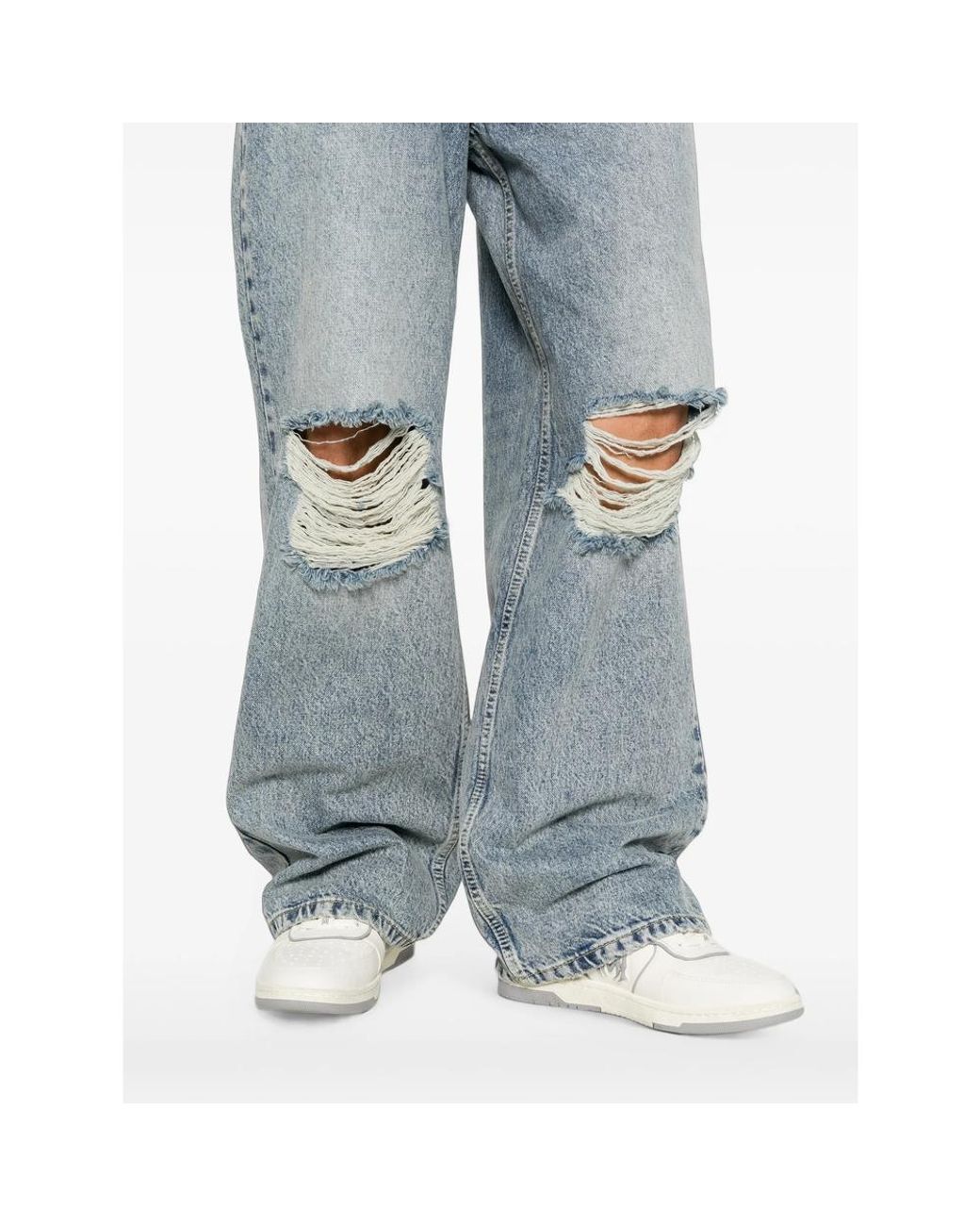 Represent Blue R3 Distressed Wide-Leg Jeans for men