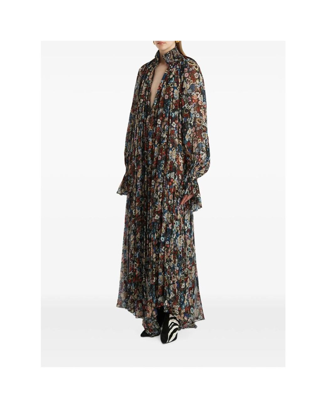Khaite Black Edgar Floral-Print Maxi Dress