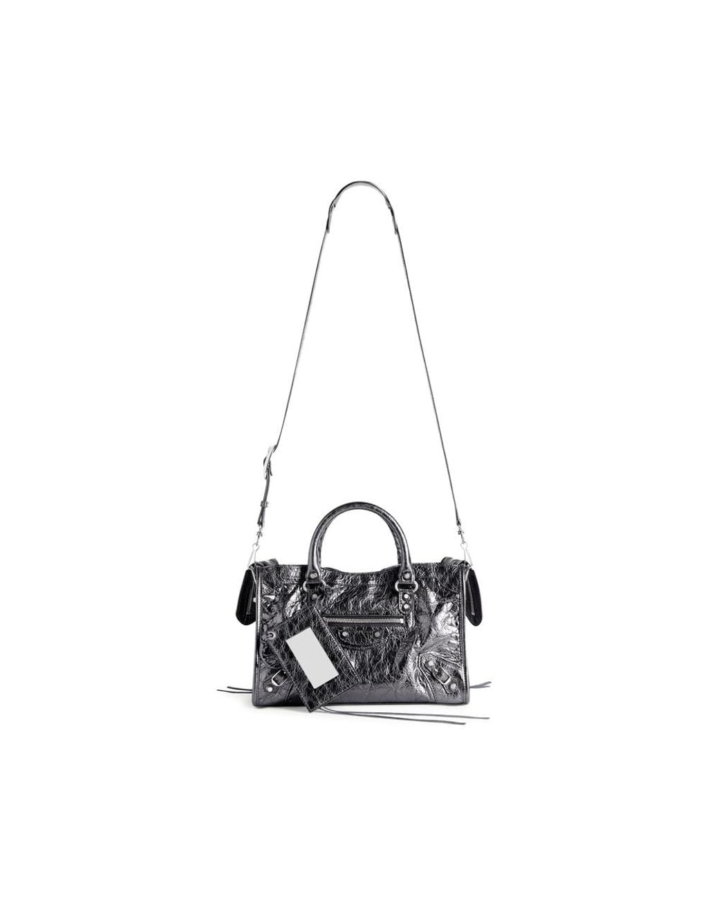 Balenciaga Blue Small Le City Metallic Leather Tote Bag