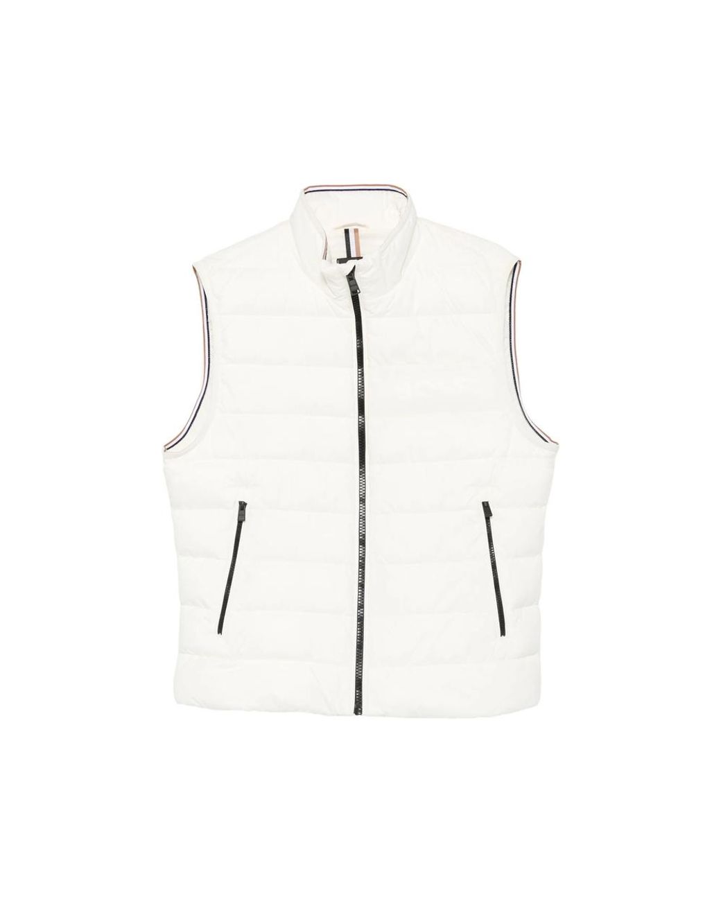 Boss White Quilted Gilet for men