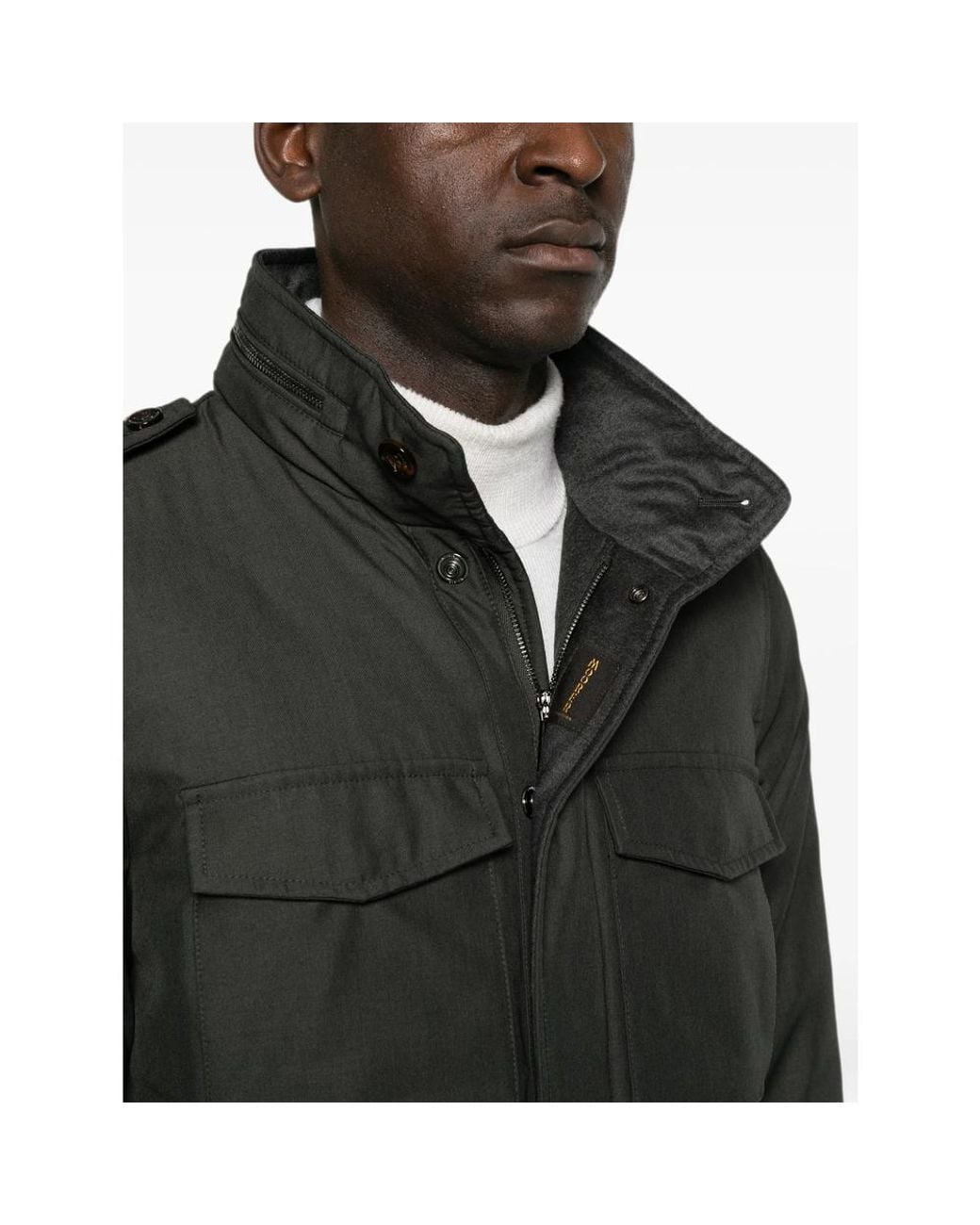 Moorer Black Four-Pocket Epaulette Jacket for men