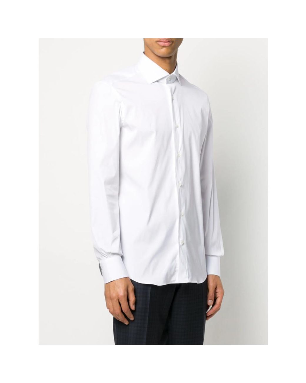 CAMICERIA MAZZARELLI White Plain Buttoned Shirt for men