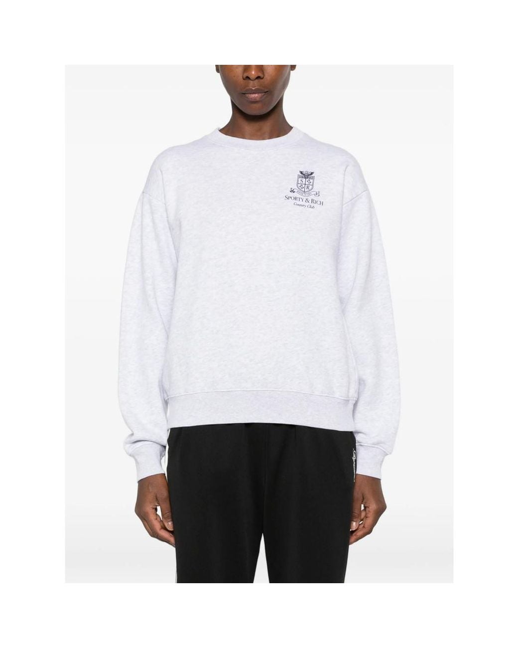 Sporty & Rich White Emmet Logo-Print Sweatshirt