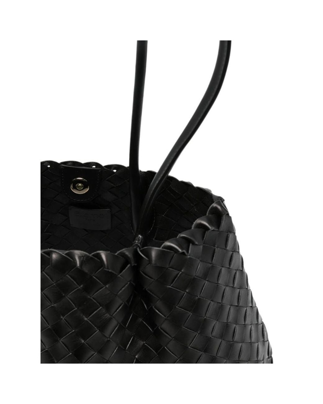 Elleme Black Medium Dimple Woven Tote Bag